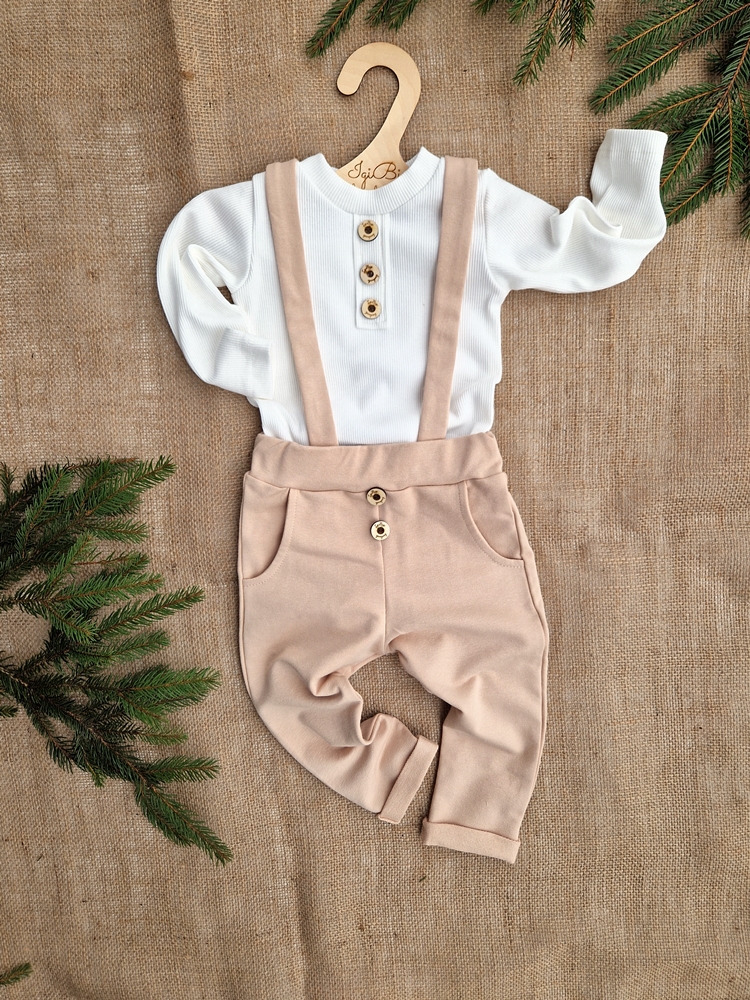 BODY/LONG chłopięcy prążkowany z guzikami