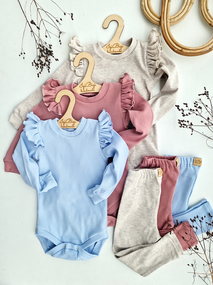 LEGGINSY prążkowane FALBANKA KOLORY