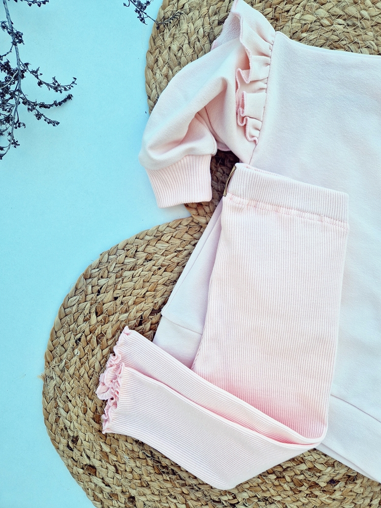 LEGGINSY prążkowane FALBANKA KOLORY