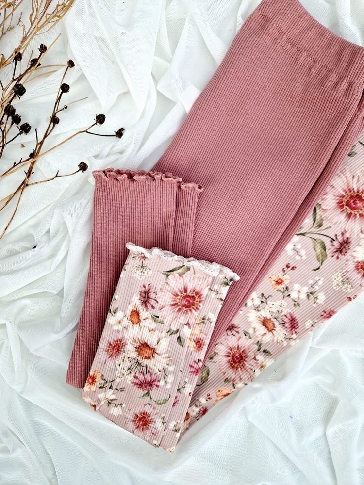 LEGGINSY prążkowane FALBANKA KOLORY