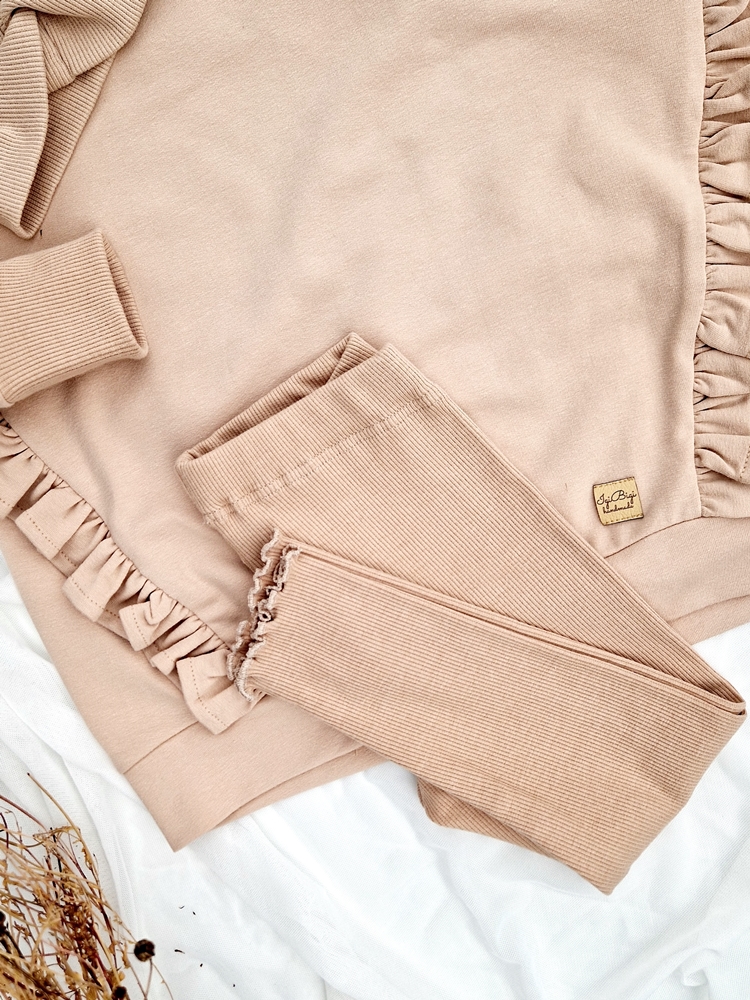 LEGGINSY prążkowane FALBANKA KOLORY