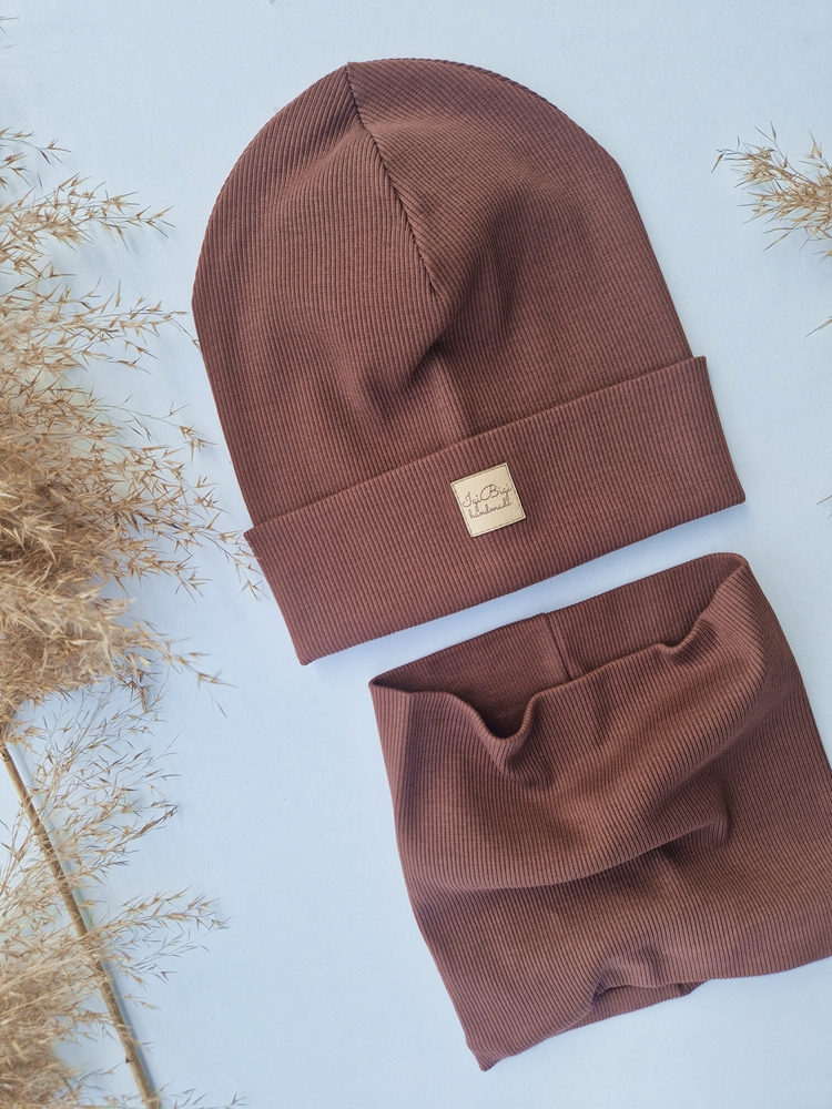 Czapka prążkowana PRALINA- różne fasony