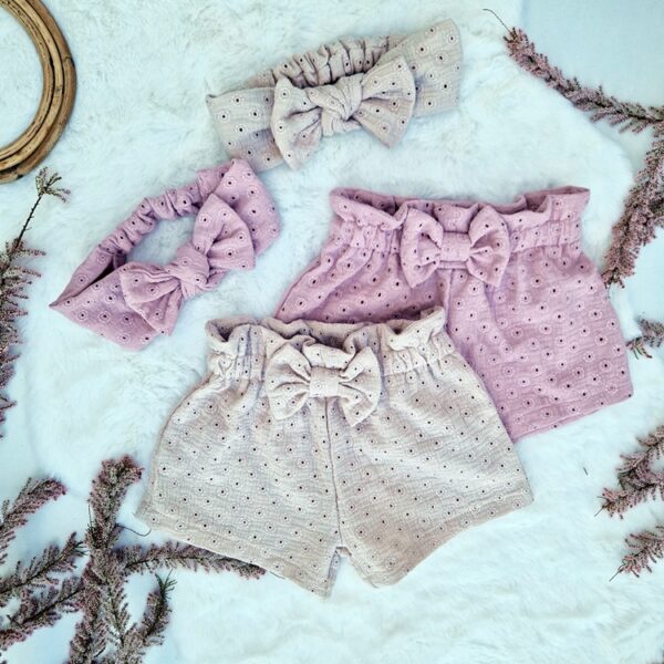 SPODENKI dziewczęceMUŚLIN ażurek KOKARDKA