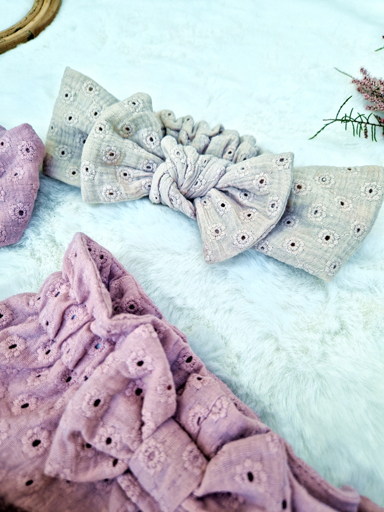 SPODENKI dziewczęceMUŚLIN ażurek KOKARDKA