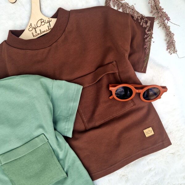 BLUZECZKA oversize LEKKA jersey KIESZONKA pralina