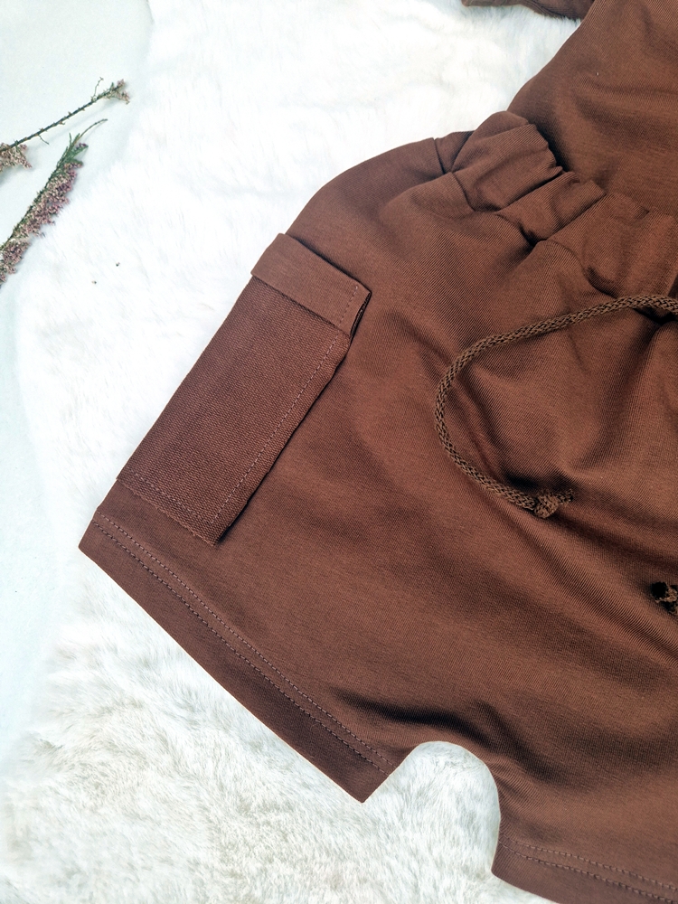 KOMPLECIK BASIC bluzeczka oversize + SPODENKI kieszonki PRALINA