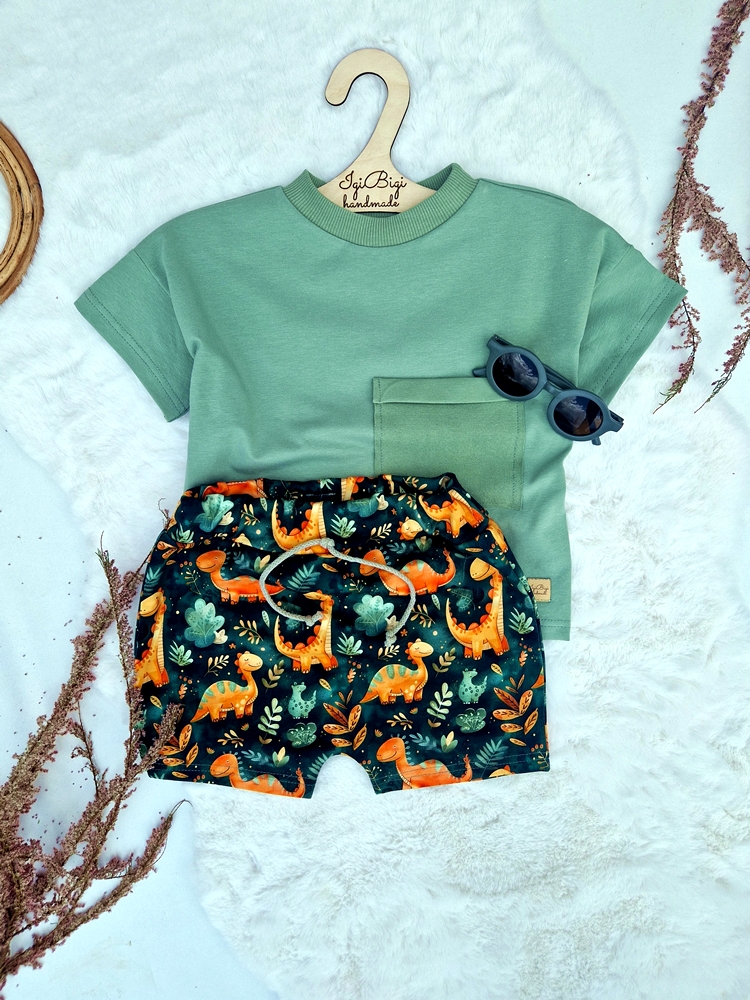 BLUZECZKA oversize LEKKA jersey KIESZONKA brudna mięta