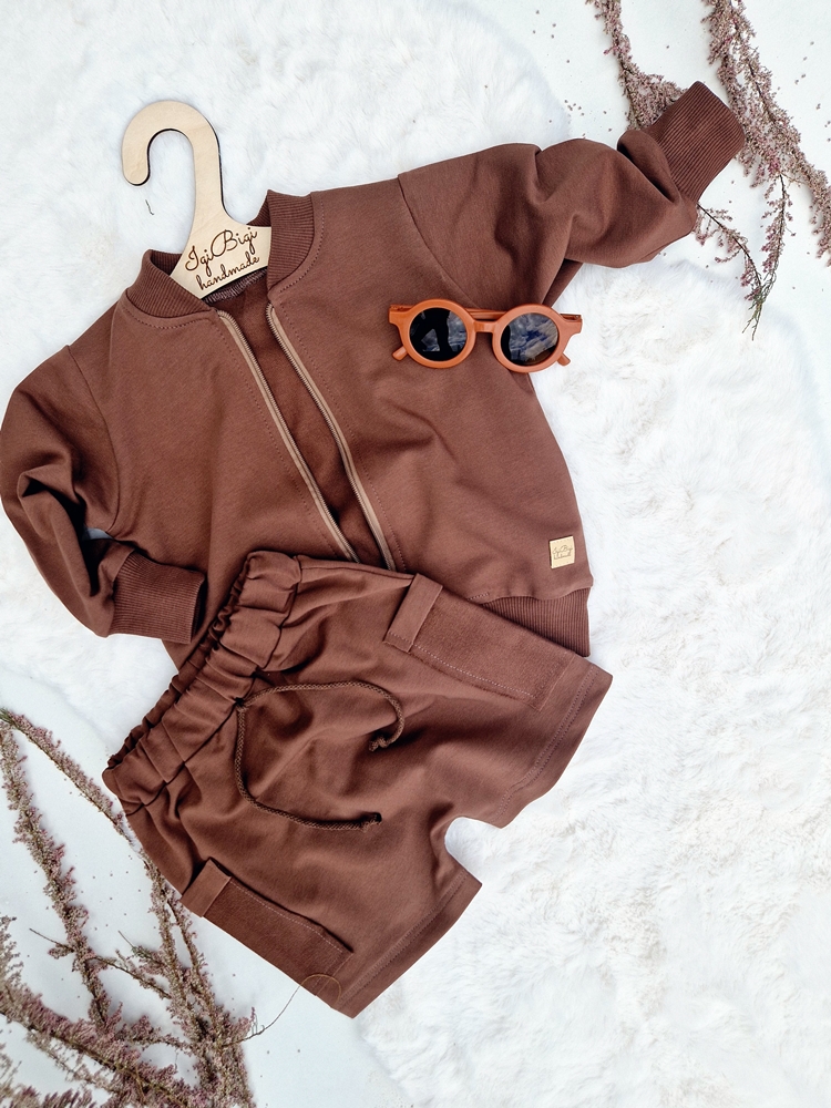 KOMPLECIK BASIC bluzeczka oversize KIESZONKA + kolarki PRALINA