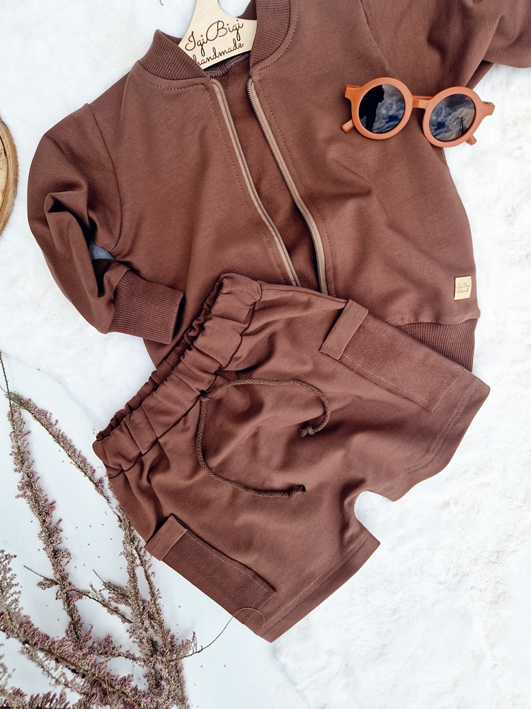 KOMPLECIK BASIC bluzeczka oversize + SPODENKI kieszonki PRALINA