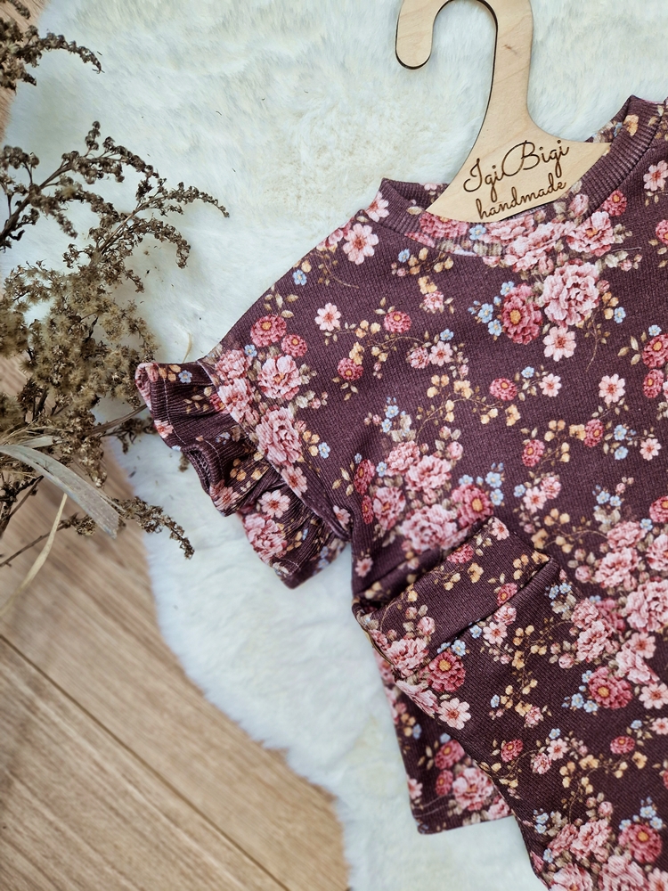 KOMPLECIK bluzeczka oversize+ kolarki ENGLISH BLOSSOM
