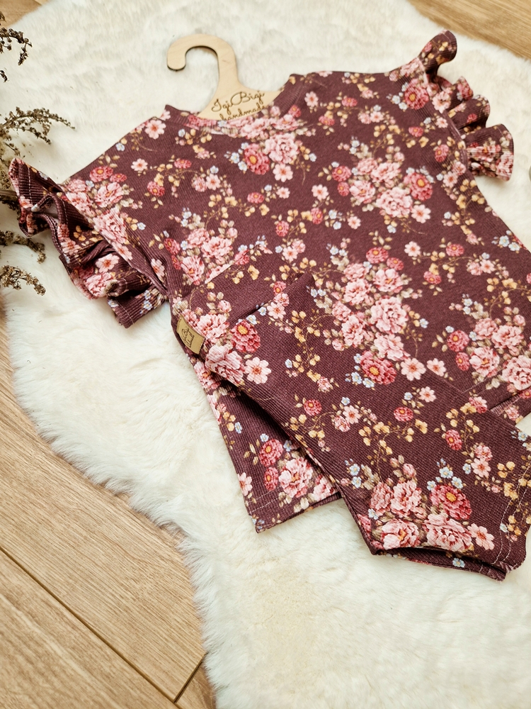 KOMPLECIK bluzeczka oversize+ kolarki ENGLISH BLOSSOM