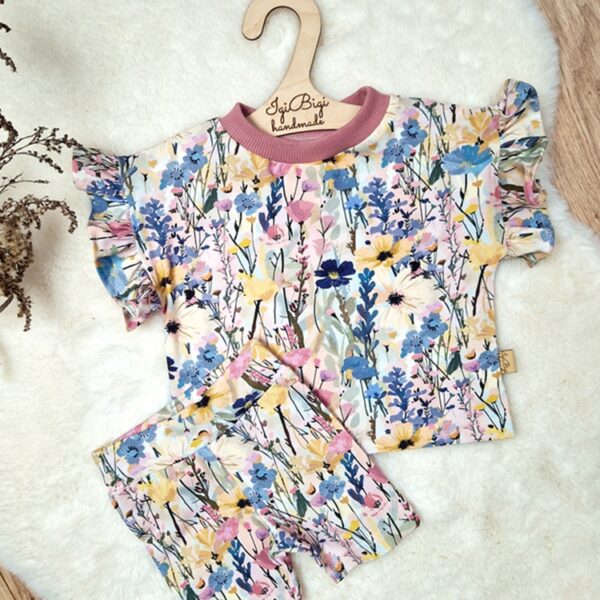 KOMPLECIK bluzeczka oversize+ kolarki BLUE MEADOW