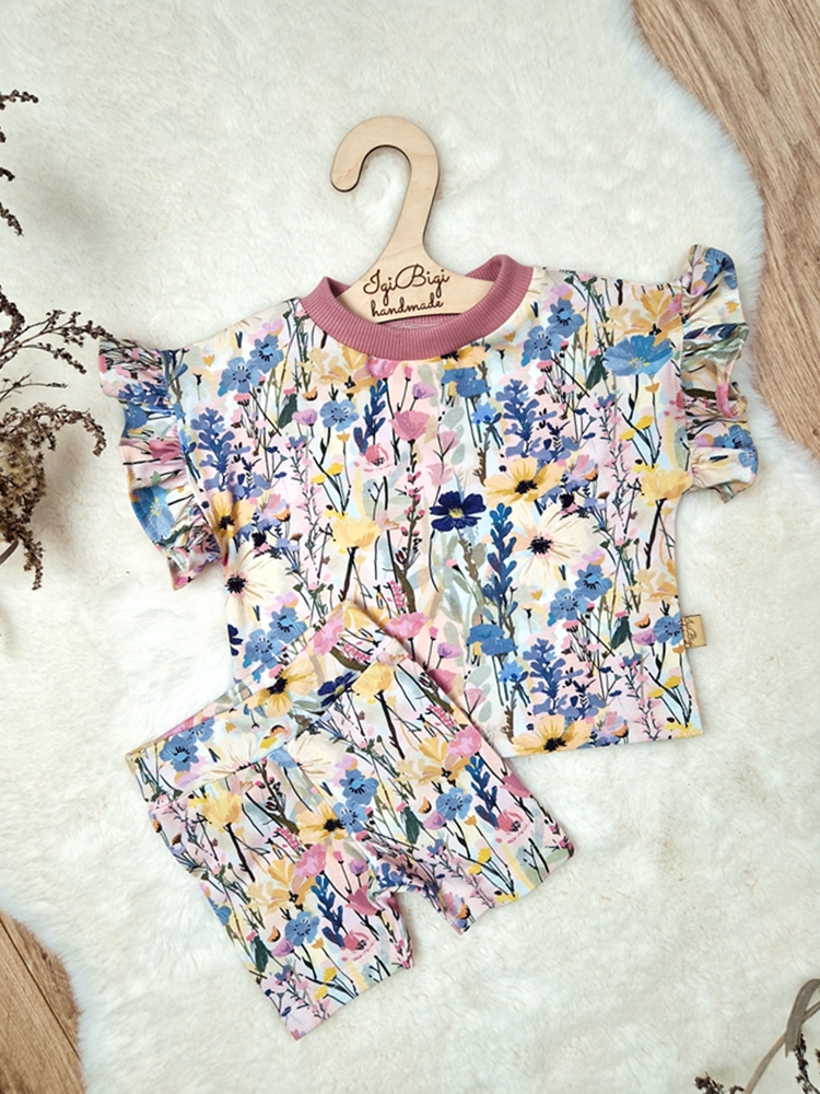 KOMPLECIK bluzeczka oversize+ kolarki BLUE MEADOW