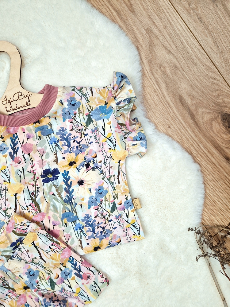 KOMPLECIK bluzeczka oversize+ kolarki BLUE MEADOW