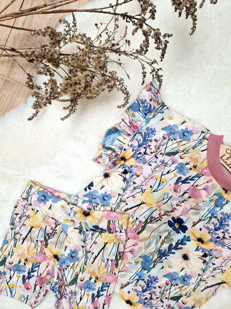 KOMPLECIK bluzeczka oversize+ kolarki BLUE MEADOW