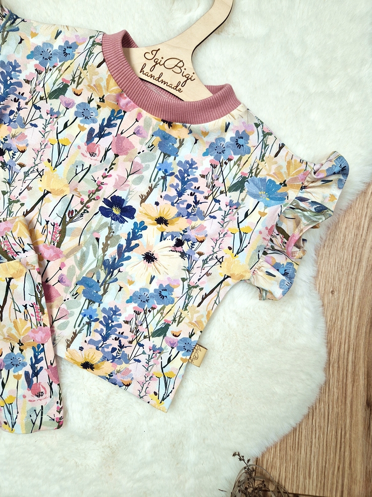 KOMPLECIK bluzeczka oversize+ kolarki BLUE MEADOW