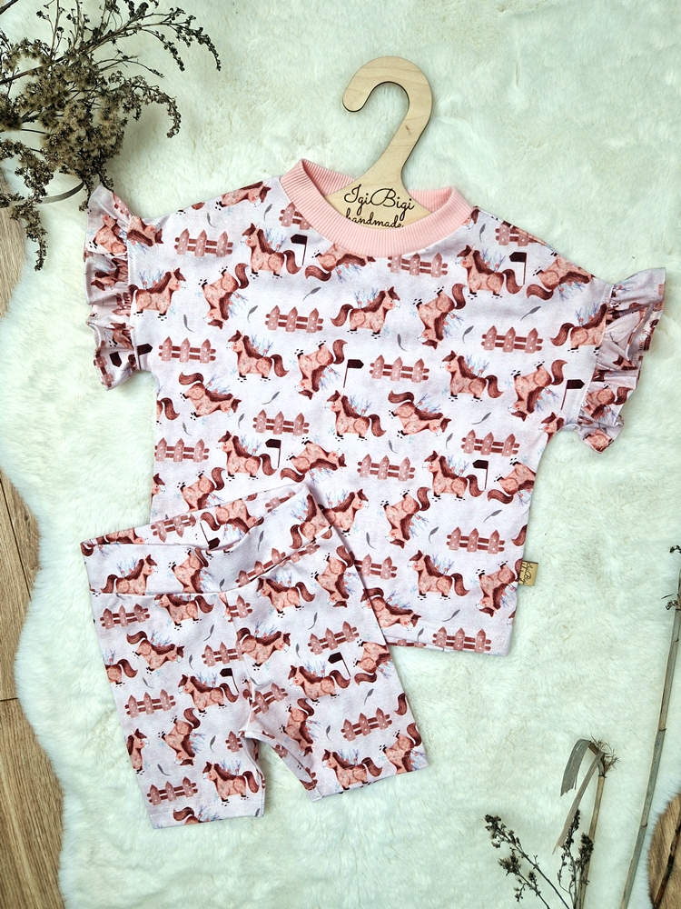 KOMPLECIK bluzeczka oversize+ kolarki PONY