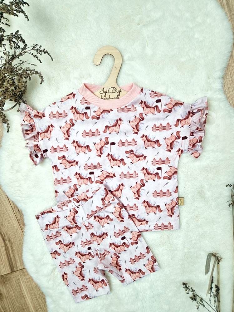 KOMPLECIK bluzeczka oversize+ kolarki PONY