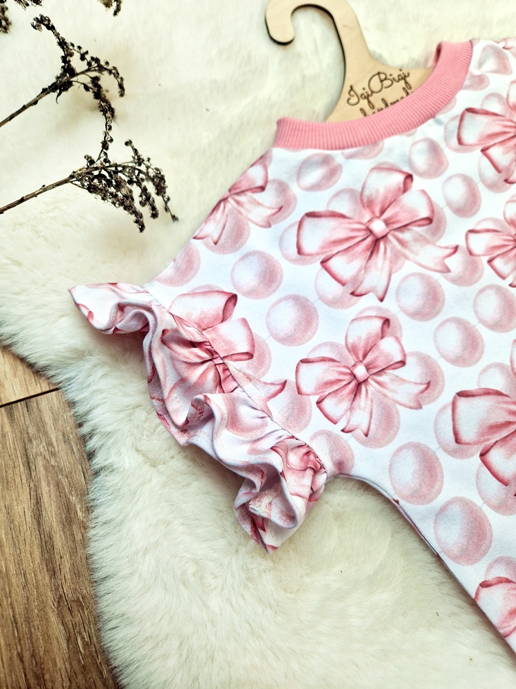 KOMPLECIK bluzeczka oversize BOWS + kolarki CUKIEREK