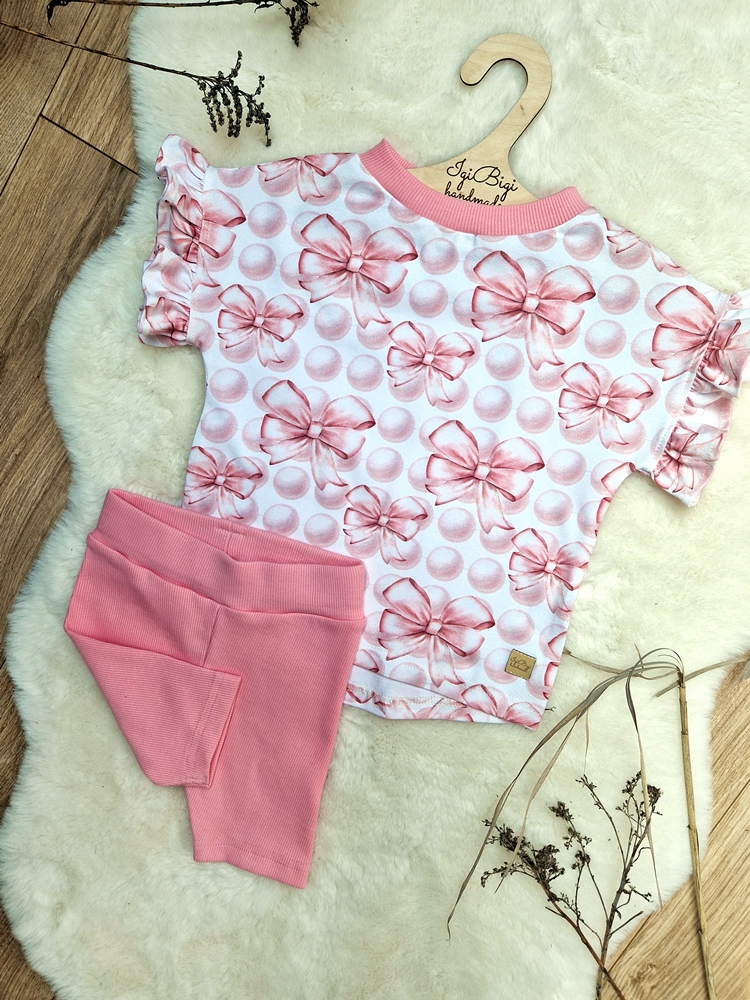 KOMPLECIK bluzeczka oversize BOWS + kolarki CUKIEREK