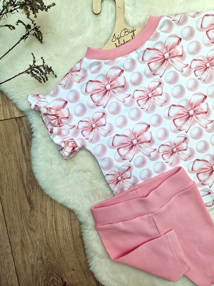 KOMPLECIK bluzeczka oversize BOWS + kolarki CUKIEREK