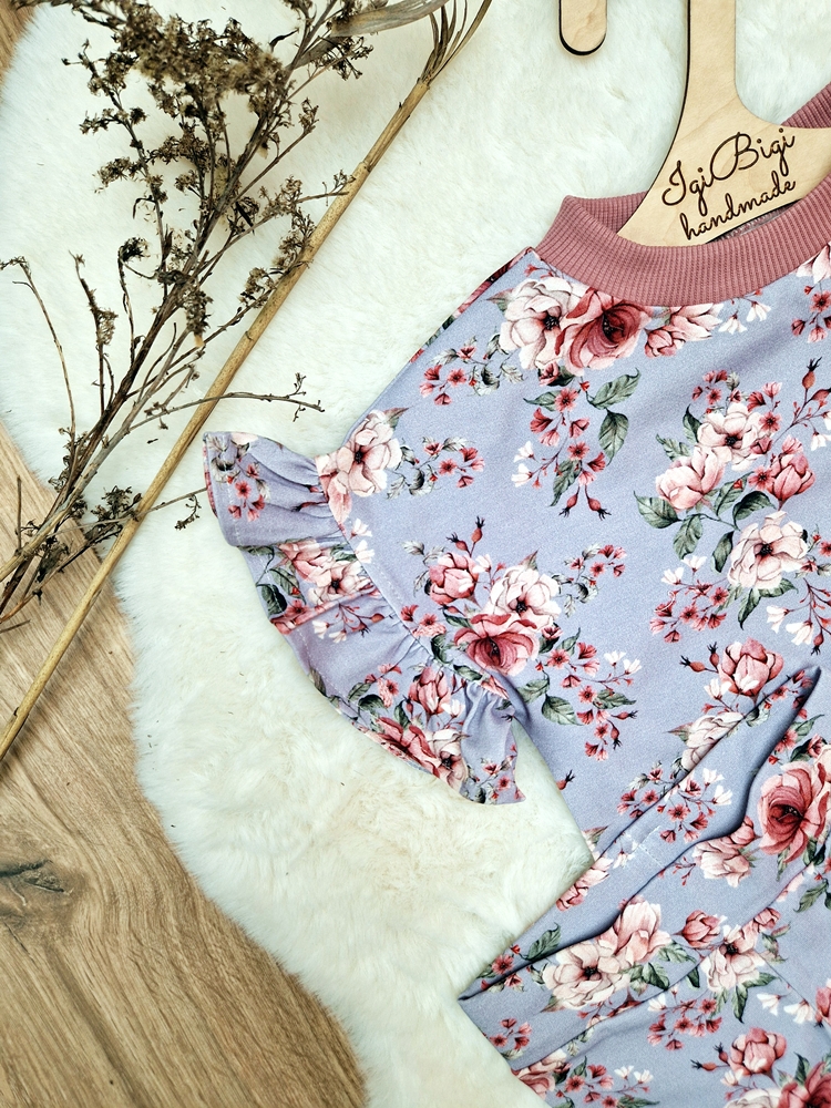 KOMPLECIK bluzeczka oversize+ kolarki LILA FLOW