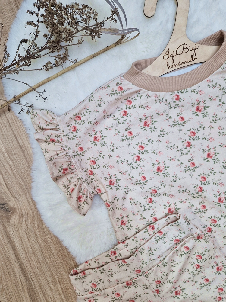 KOMPLECIK bluzeczka oversize+ kolarki BEIGE FLOW