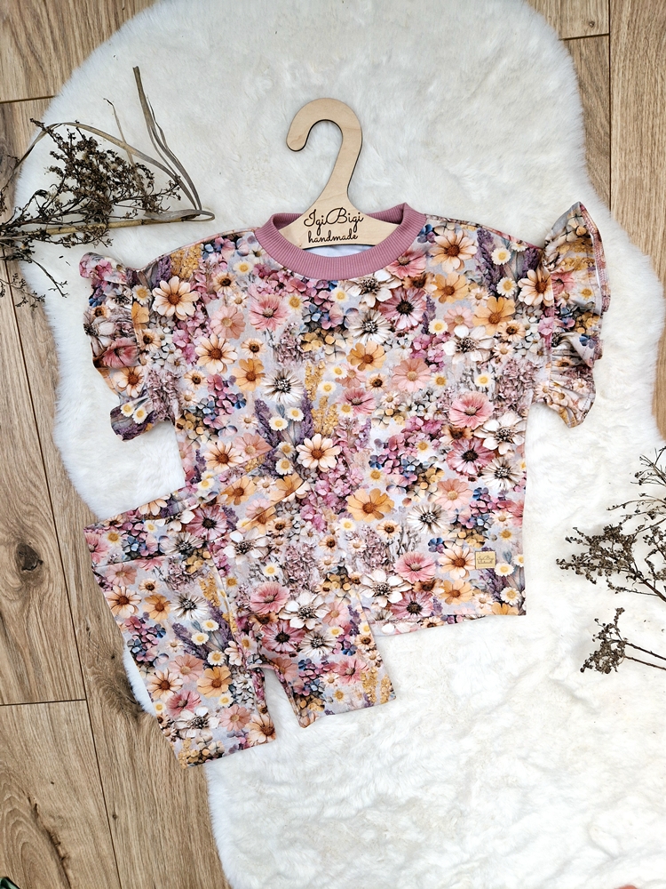 KOMPLECIK bluzeczka oversize+ kolarki PINK MEADOW