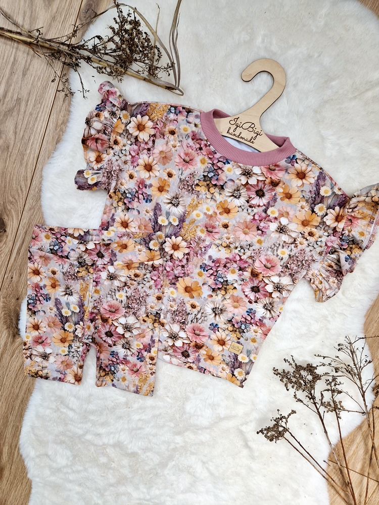 KOMPLECIK bluzeczka oversize+ kolarki PINK MEADOW