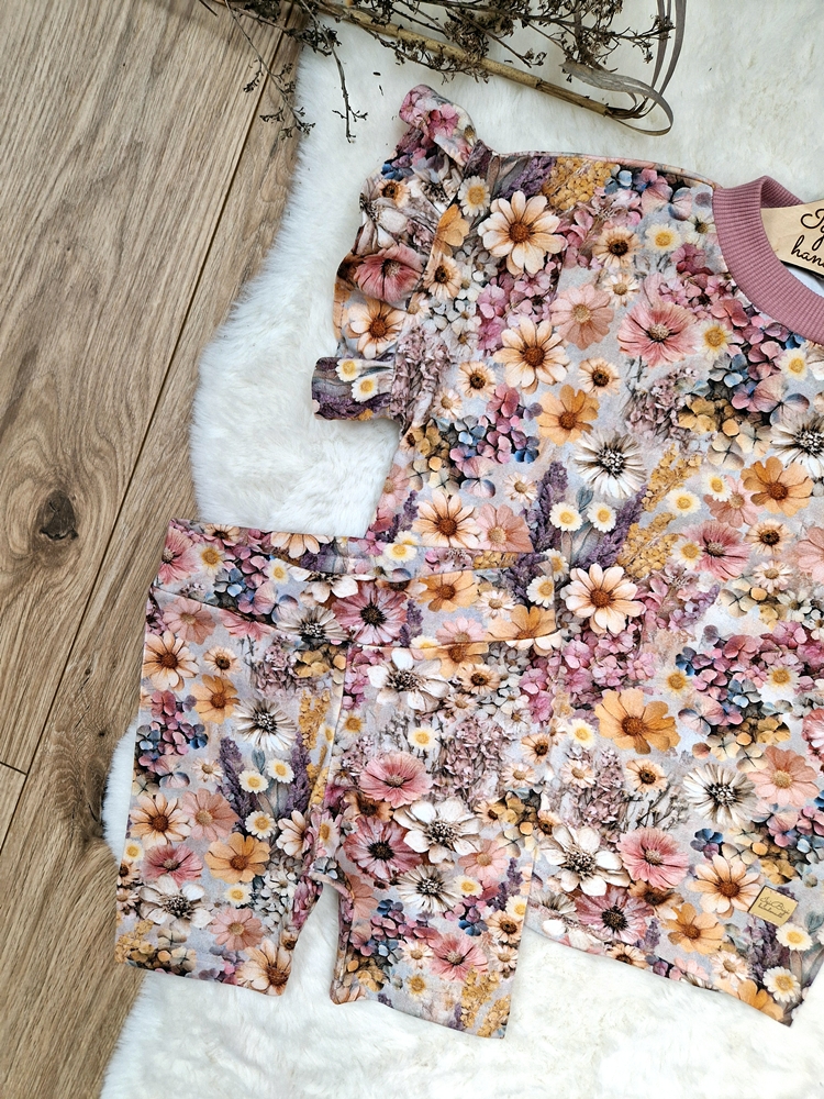KOMPLECIK bluzeczka oversize+ kolarki PINK MEADOW