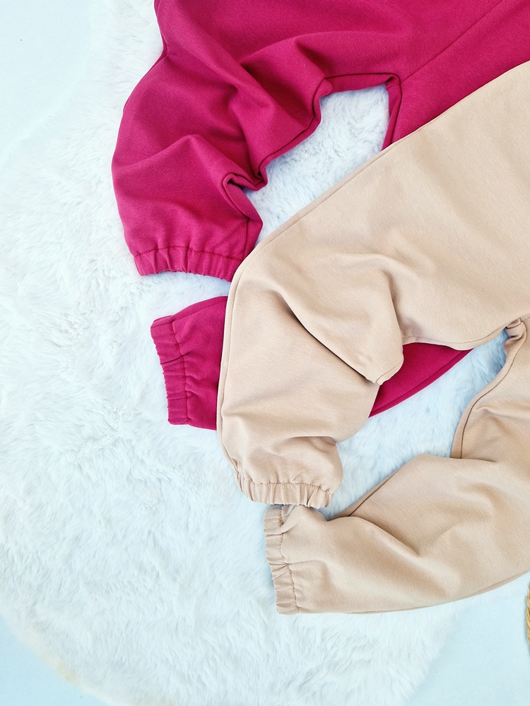 SPODNIE dresowe dziewczęce BEŻ