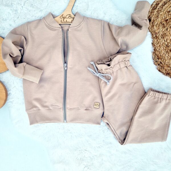 KOMPLET bomberka + SPODNIE DZIEWCZĘCE BEŻ