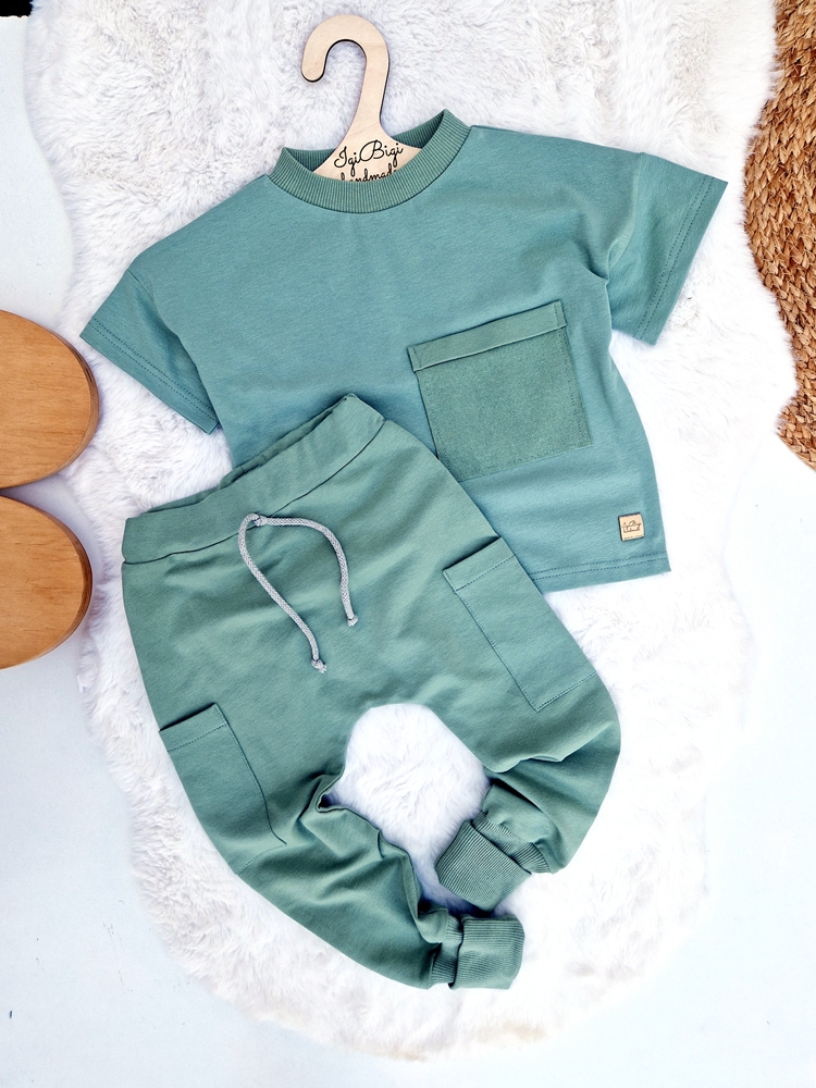 SPODNIE ala bojówki BASIC BRUDNA MIĘTA