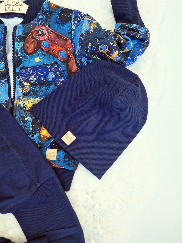 KOMPLET bomberka GAME + spodnie JOGGERSY granat