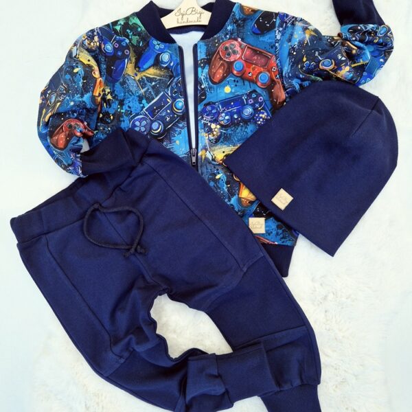 KOMPLET bomberka GAME + spodnie JOGGERSY granat