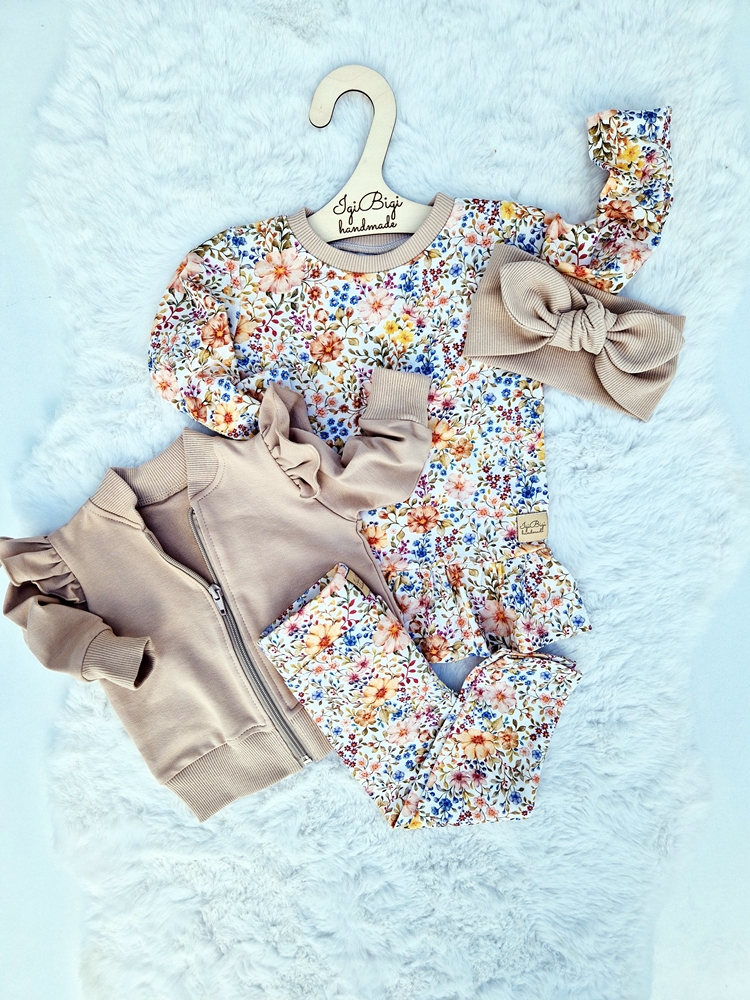 BOMBERKA zamek BEŻ KLASYCZNY falbanki