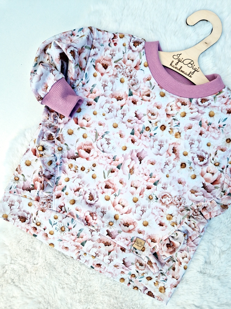 BLUZA falbanki FLORI peonie