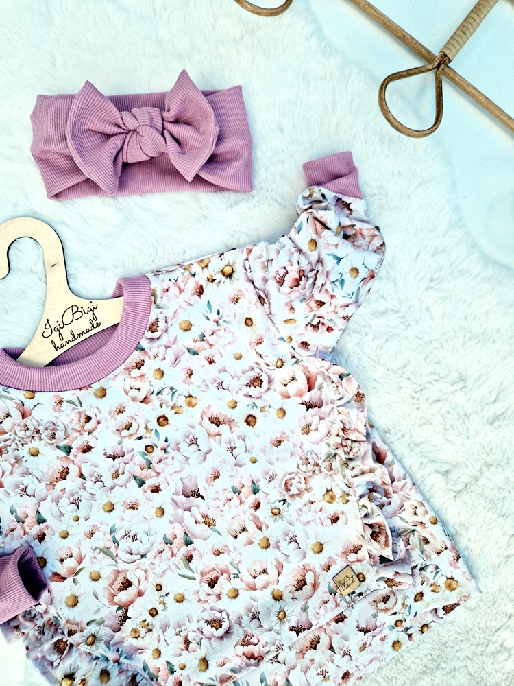 OPASKA BIG BOW prążkowana ORCHID