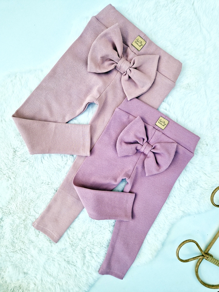 LEGGINSY prążkowane BIG BOW jasny brudny róż
