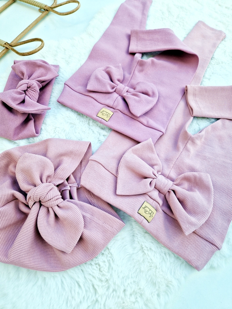 LEGGINSY prążkowane BIG BOW jasny brudny róż