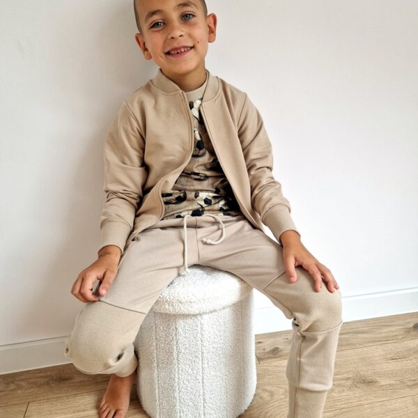 KOMPLET bomberka +JOGGERSY jasny beż