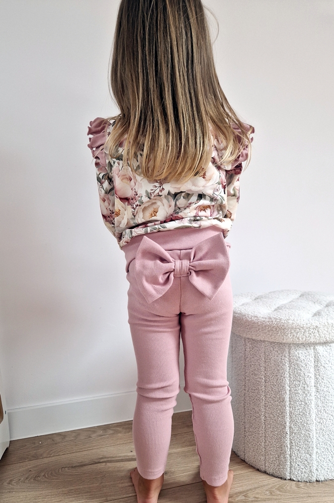 LEGGINSY prążkowane BIG BOW jasny brudny róż