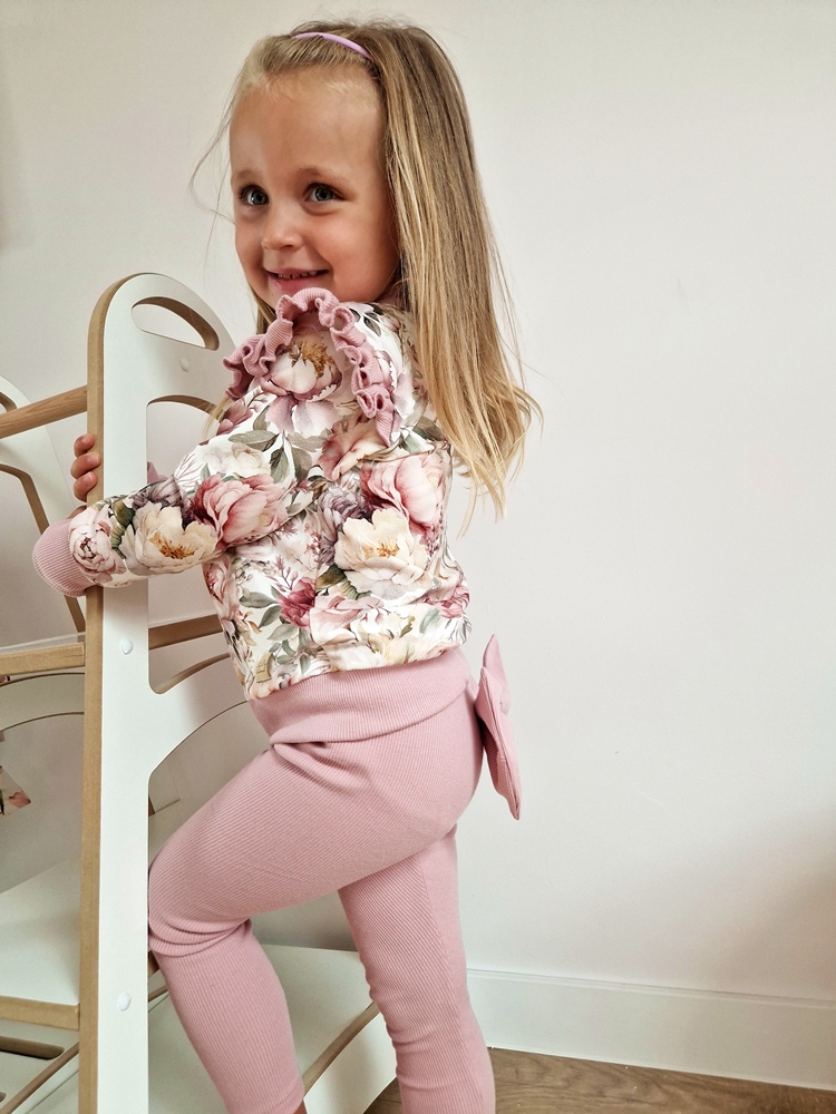 LEGGINSY prążkowane BIG BOW jasny brudny róż