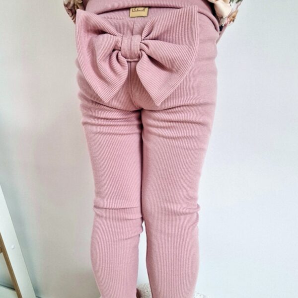 LEGGINSY prążkowane BIG BOW jasny brudny róż