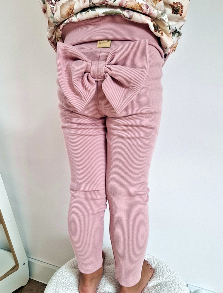 LEGGINSY prążkowane BIG BOW jasny brudny róż