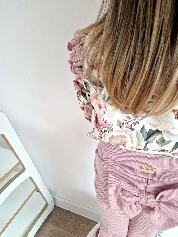 LEGGINSY prążkowane BIG BOW jasny brudny róż