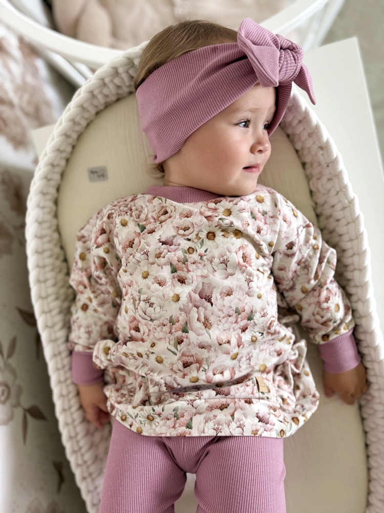 OPASKA BIG BOW prążkowana ORCHID