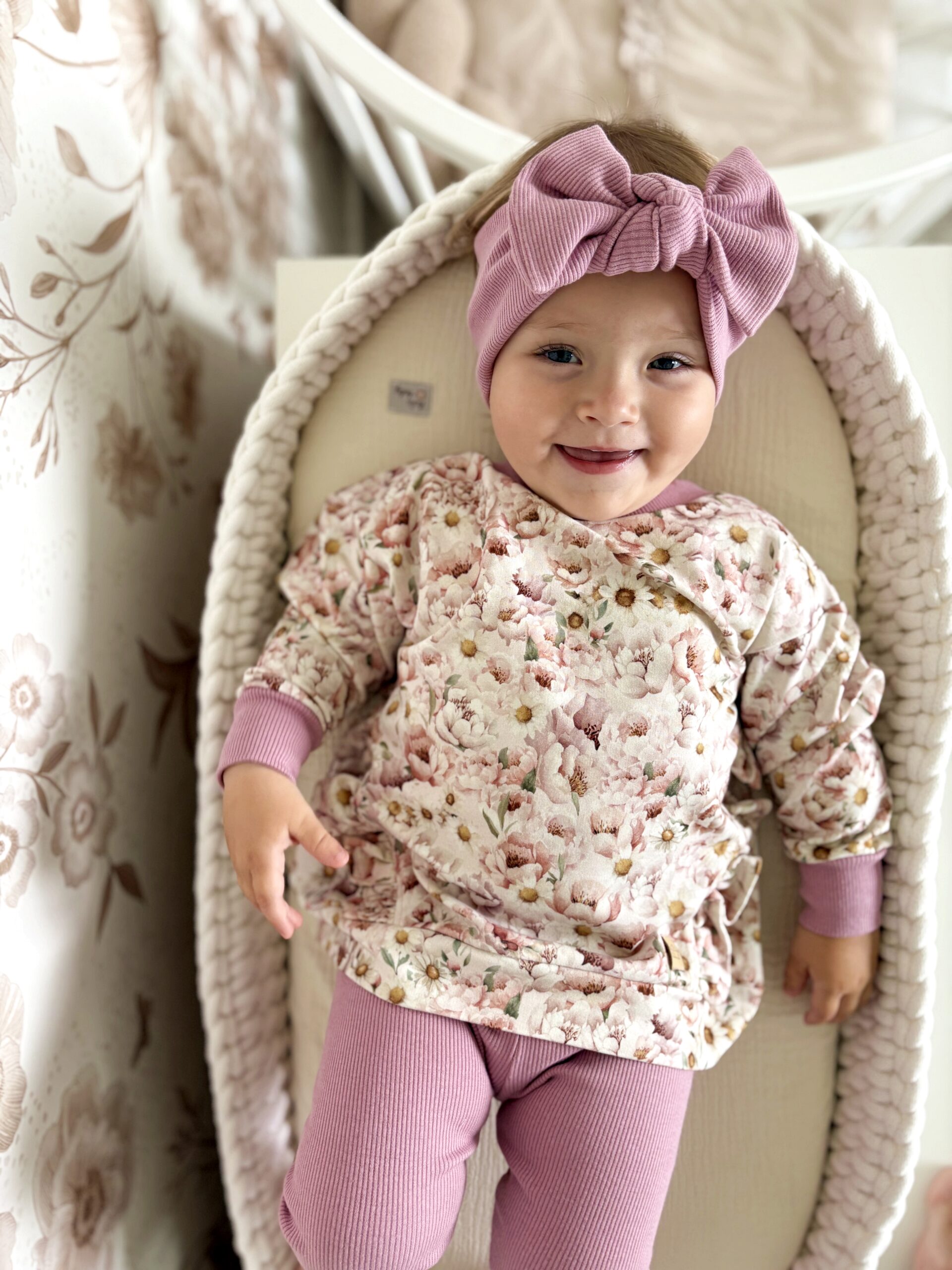 OPASKA BIG BOW prążkowana ORCHID