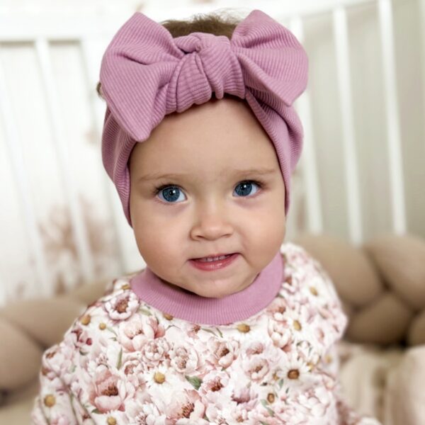 OPASKA BIG BOW prążkowana ORCHID