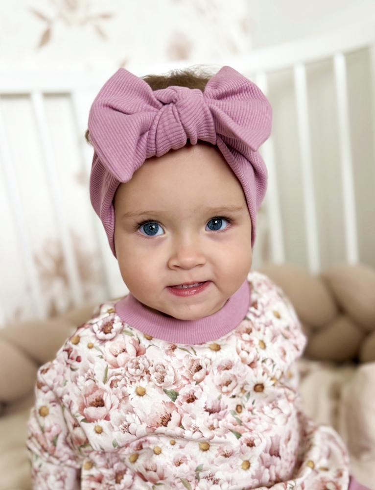 OPASKA BIG BOW prążkowana ORCHID